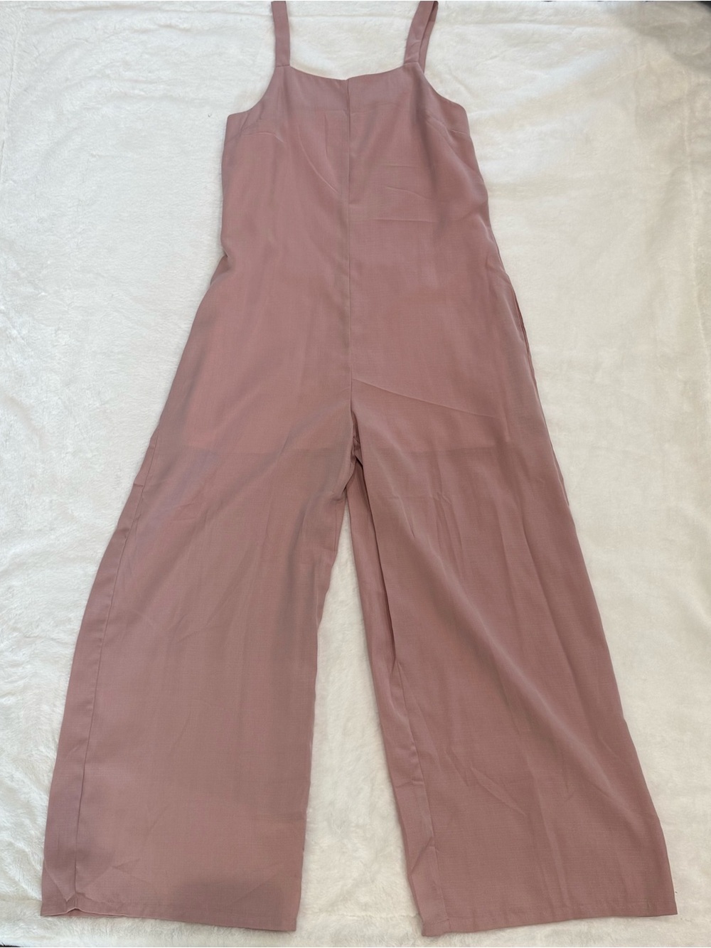Cozy Casual Dusty Mauve Wide-Leg Jumpsuit